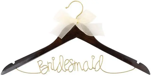 Main image of MSC Mainstreet Collection Bridesmaid Wood Wedding Hanger with Wire Lettering