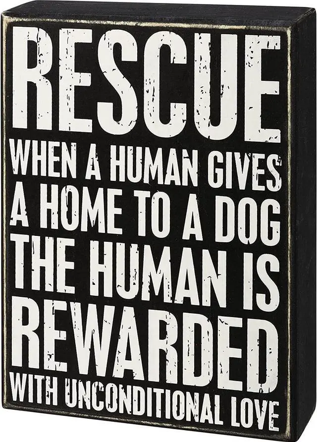Main image of Primitives by Kathy Box Sign - Rescue Dog Unconditional Love