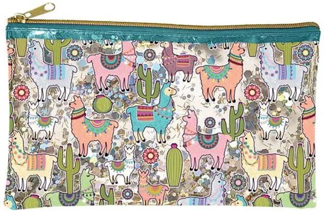Main image of Spoontiques Llama Glitter Cosmetic Bag