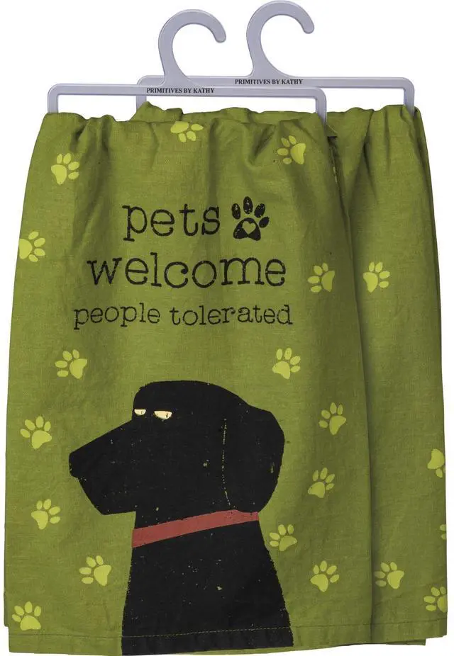 Main image of Primitives by Kathy Dish Towel - Pets Welcome People Tolerated