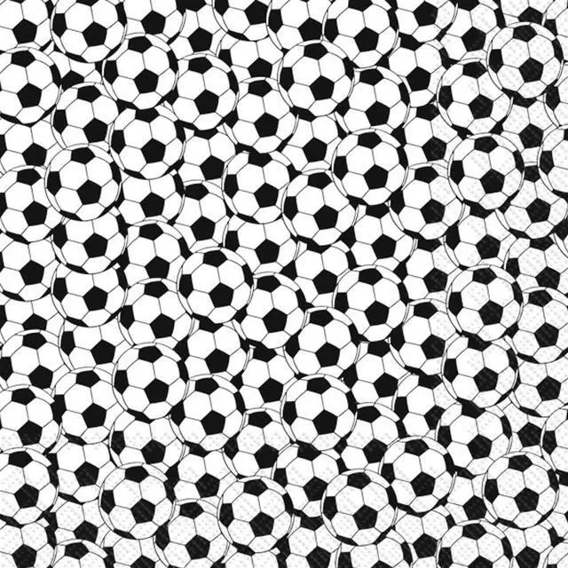 Main image of Boston International 5 x 5 in. Paper Cocktail Napkin Soccer Black - Pack of 20
