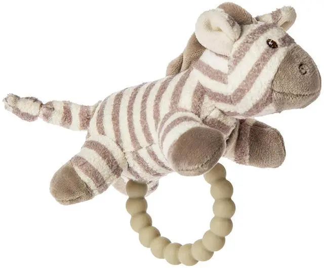 Main image of Mary Meyer Afrique Teether Baby Rattle, 5-Inches, Zebra
