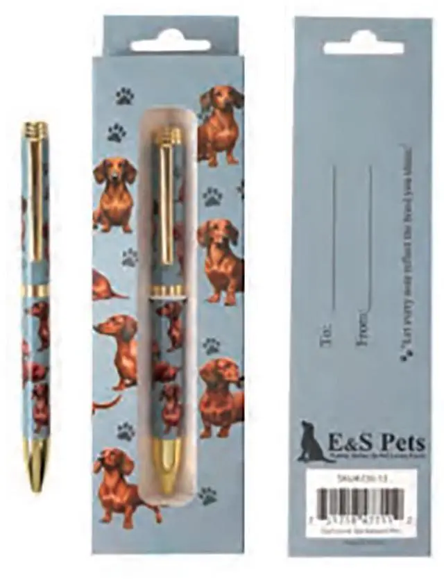 Main image of E&S Pets Refillable Ball Point Pen in Gift Box, Red Dachshund Dog