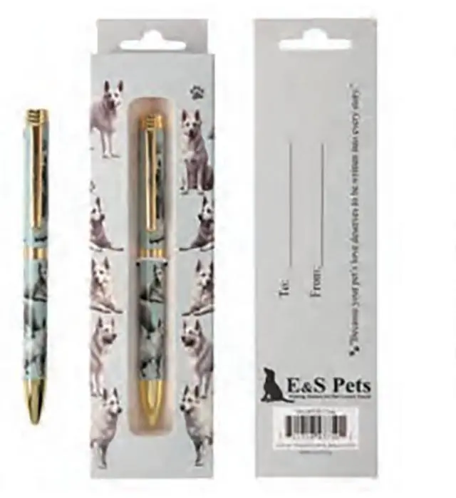 Main image of E&S Pets Refillable Ball Point Pen in Gift Box, White German Shepherd Dog