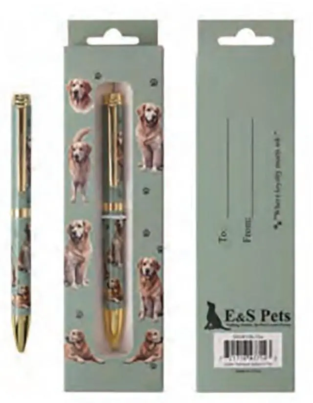 Main image of E&S Pets Refillable Ball Point Pen in Gift Box, Golden Retriever Dog
