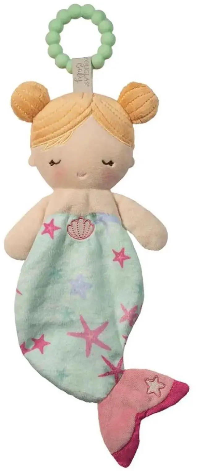 Main image of Douglas Mermaid Teether Plush Stuffed Animal Toy, 10"