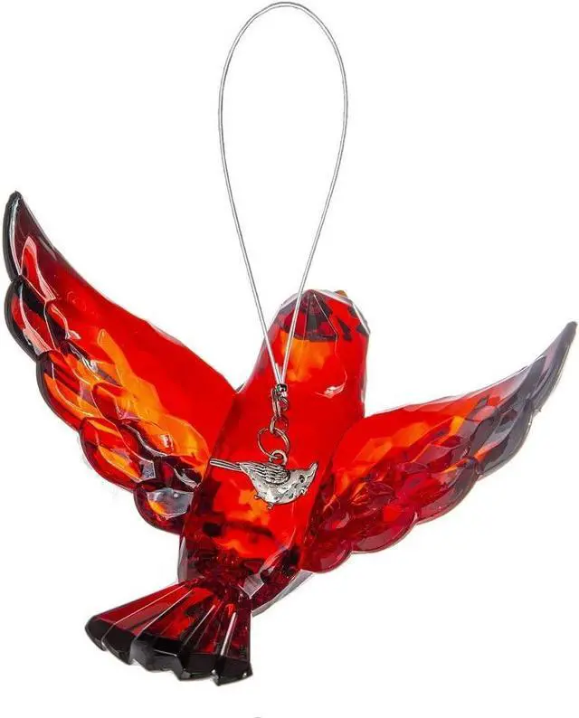 Alt view image 3 of 4 - Ganz ACRY-743 Radiant Cardinal Ornament with Charm, 5-inch Length