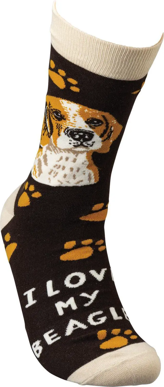 Alt view image 3 of 3 - Primitives By Kathy Socks - I Love My Beagle