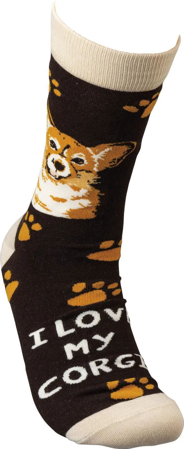 Alt view image 3 of 3 - Primitives By Kathy Socks - I Love My Corgi