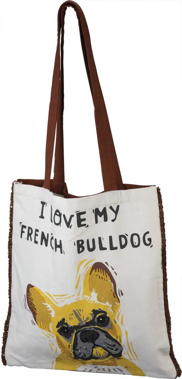 Alt view image 2 of 3 - Primitives By Kathy Market Shopping Tote - I Love My French Bulldog