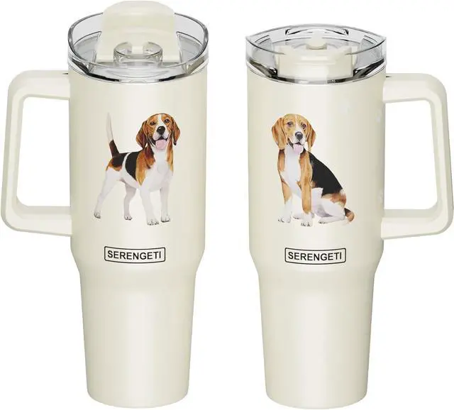 Main image of Serengeti 40 Oz Beagle Dog Stainless Steel Tumbler with Handle, Straw & Lid