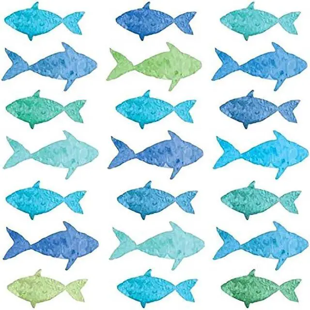 Main image of Paperproducts Design Luncheon Napkins, Aquarell Multicolor Fish, 6.5", 20 count
