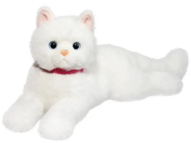 Main image of Douglas Cuddle Toys Alba White Cat Plush Stuffed Animal, 15"
