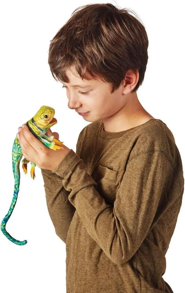 Alt view image 4 of 4 - Folkmanis Mini Collared Lizard Finger Puppet