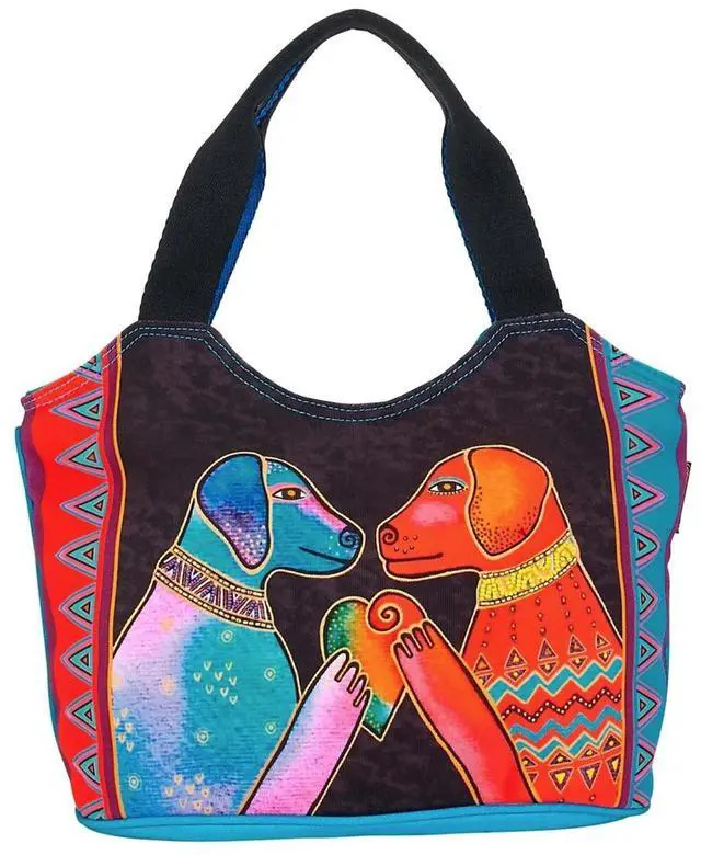 Main image of Laurel Burch Heartfelt Dogs Medium Scoop Tote, 14" x 5.5" x 8.5"