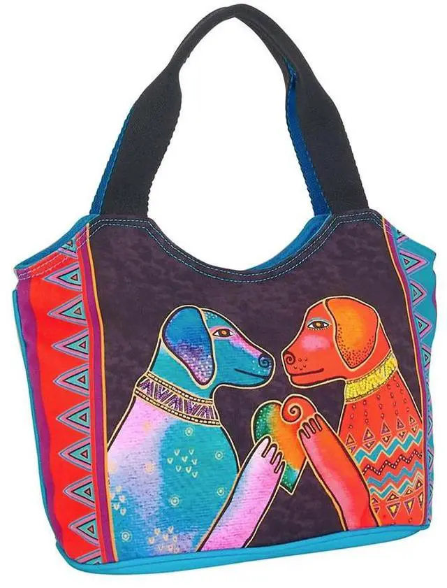 Alt view image 3 of 3 - Laurel Burch Heartfelt Dogs Medium Scoop Tote, 14" x 5.5" x 8.5"
