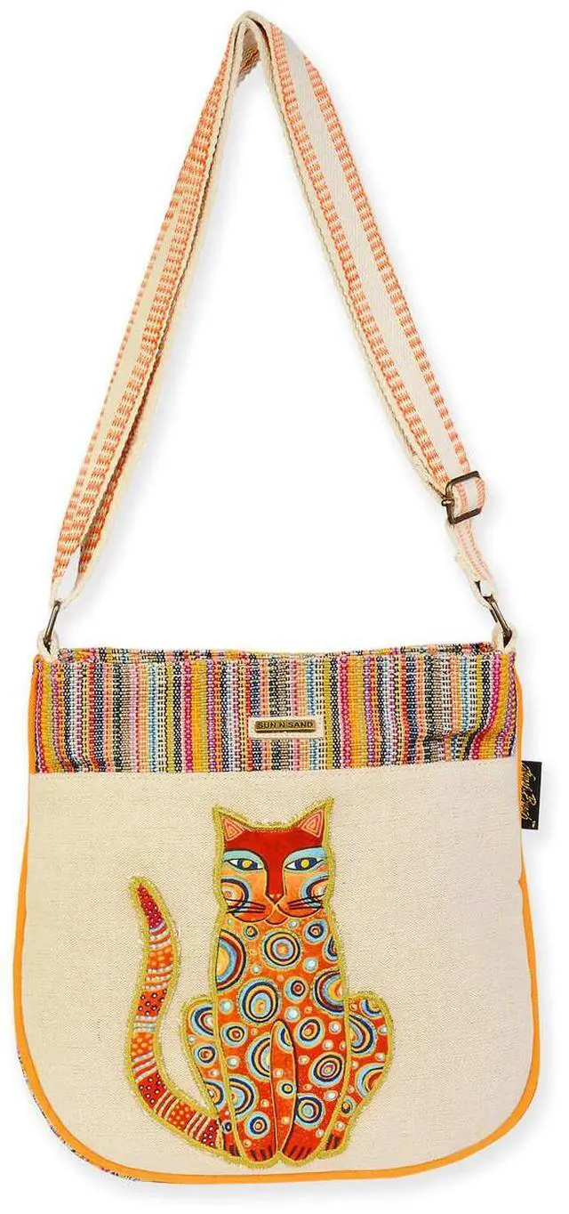 Main image of Sun'N'Sand Medium Crossbody with Tabby Cat, 10'' x 2.25'' x 12''
