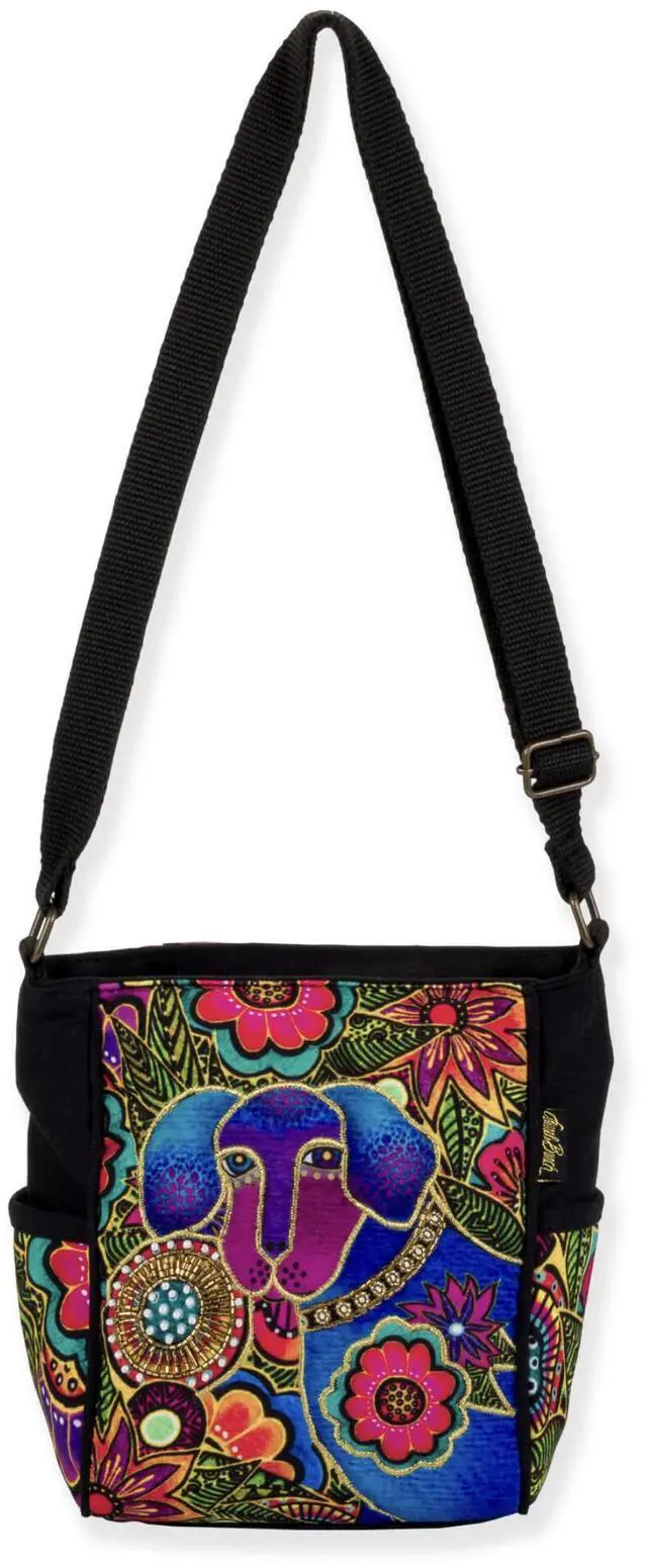 Main image of Laurel Burch Astra Bleu Pup Dog Crossbody Bag Adjustable Strap, 9" x 4" x 9"