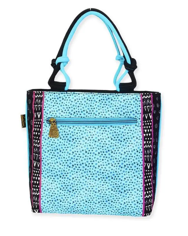 Alt view image 2 of 3 - Laurel Burch Kitty Noir Black Cat with Flowers Small Tote, 10" x 2.75" x 9.75"
