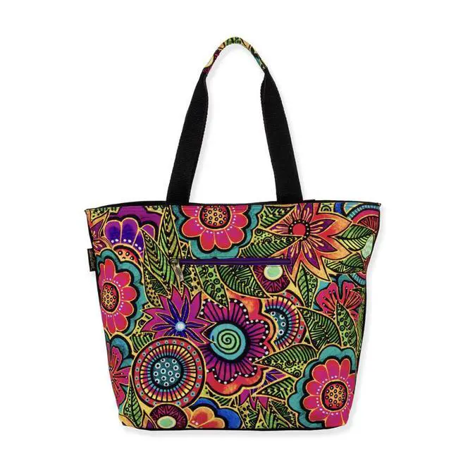 Alt view image 2 of 2 - Laurel Burch Astra Bleu Pup Large Tote Dog Print Shoulder Bag, 19 x 5.5 x 14.5"