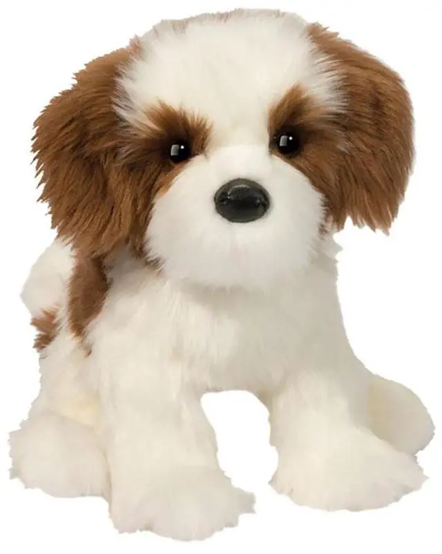 Main image of Douglas Toys Farren Shih Tzu Brown and White Plush Stuffed Animal Toy, 11"