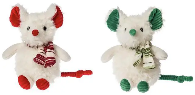 Main image of Mary Meyer Merry Mice, Red and Green Ears, Set of 2, 6 inches