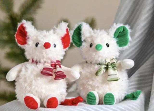 Alt view image 4 of 4 - Mary Meyer Merry Mice, Red and Green Ears, Set of 2, 6 inches