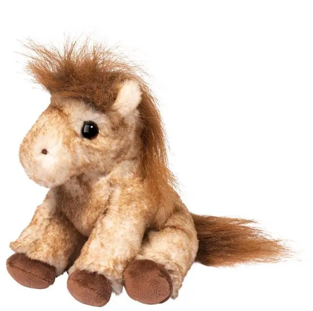Main image of Douglas Mini Dustie Tan Mottled Horse Plush Stuffed Animal, 6" sitting