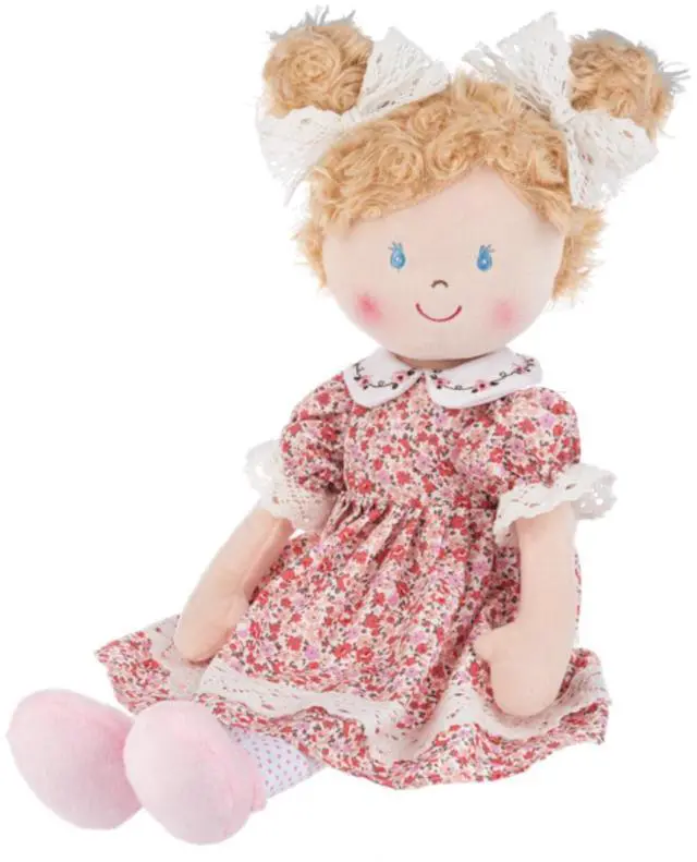 Main image of Ganz Beatrice Plush Stuffed Toy Rag Doll with Blond Hair, 20 inches