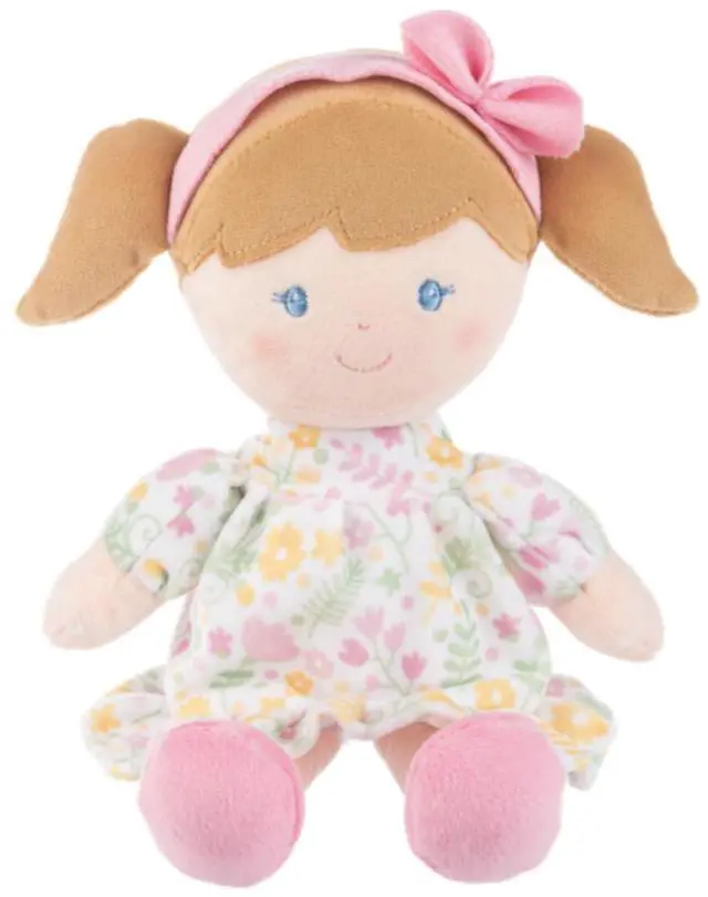 Main image of Ganz Pink Stuffed Primrose Baby Doll Plush Toy with Soft Rattle, 9"