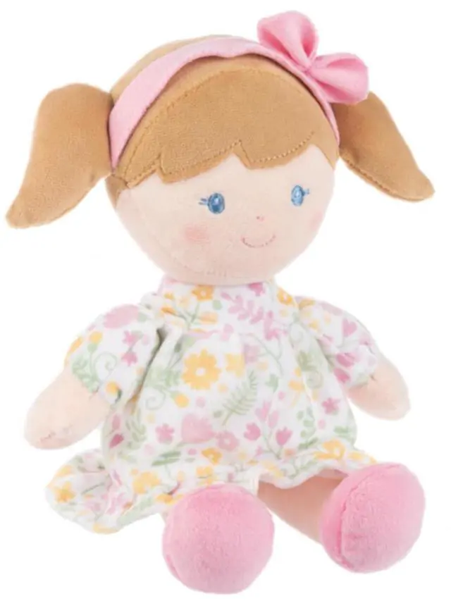 Alt view image 2 of 2 - Ganz Pink Stuffed Primrose Baby Doll Plush Toy with Soft Rattle, 9"