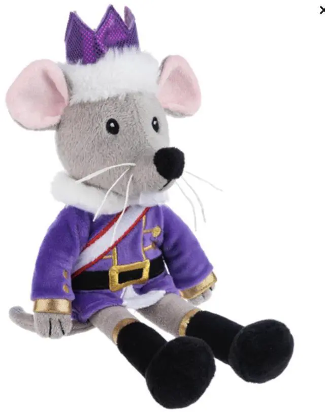 Main image of Ganz Holiday King Mouse Plush Stuffed Animal Toy with Purple Jacket, 12"
