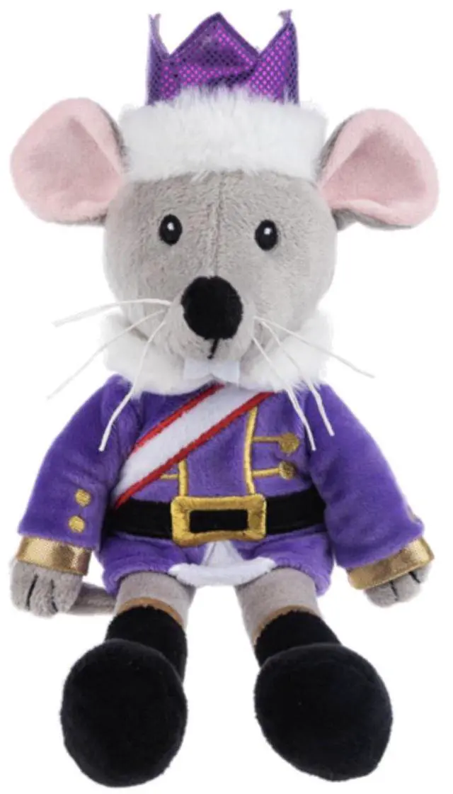 Alt view image 3 of 3 - Ganz Holiday King Mouse Plush Stuffed Animal Toy with Purple Jacket, 12"