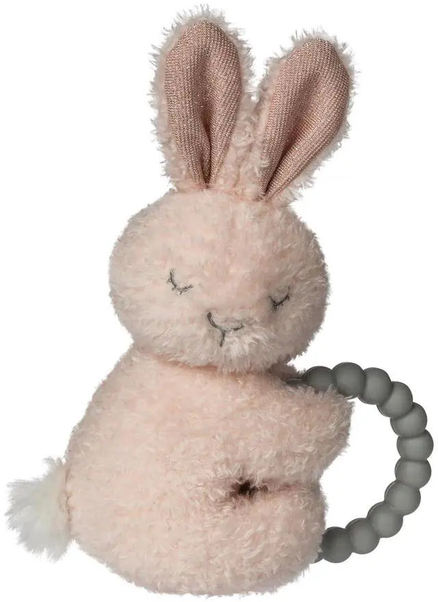 Main image of Mary Meyer Soft Baby Rattle with Teether Ring, 6-Inches, Pink Sweet Dreams Bunny