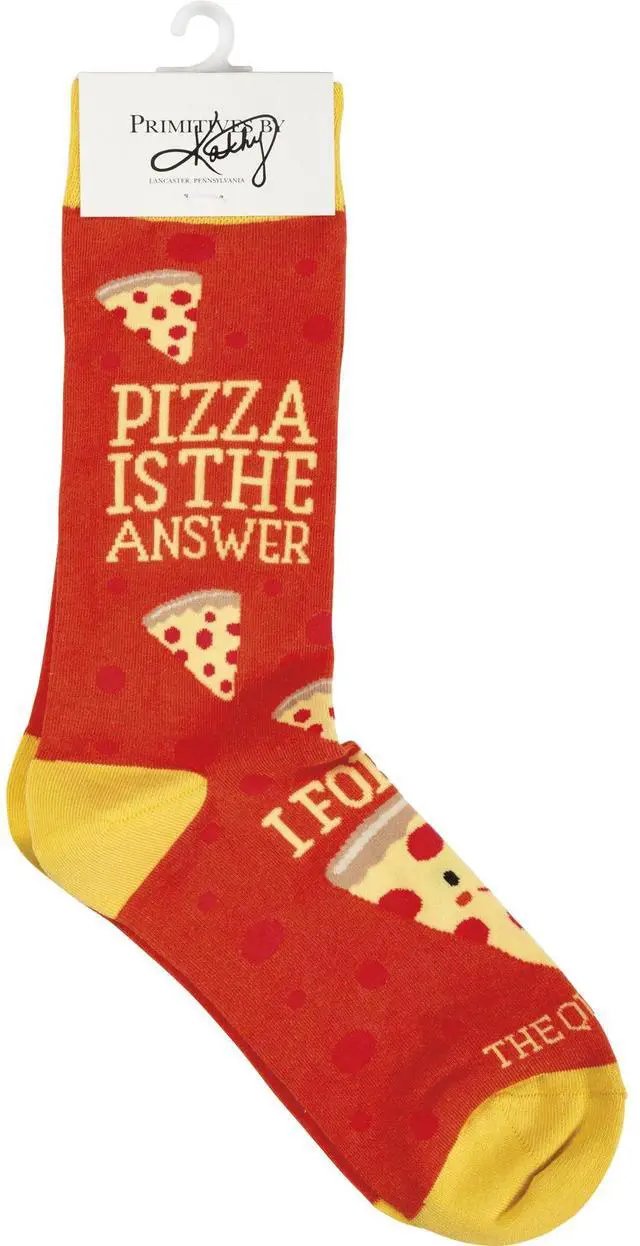 Alt view image 2 of 2 - Primitives by Kathy Socks - Pizza Is The Answer I Forgot The Question