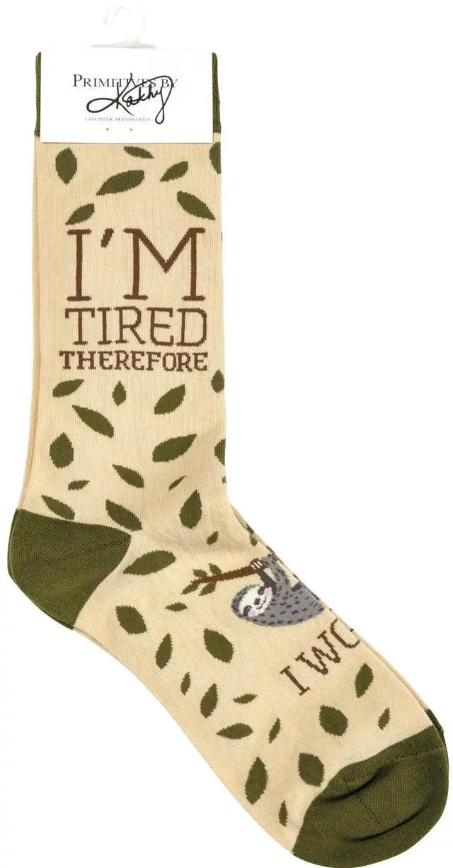 Alt view image 2 of 2 - Primitives by Kathy Socks - Sloth - I'm Tired Therefore I Won't