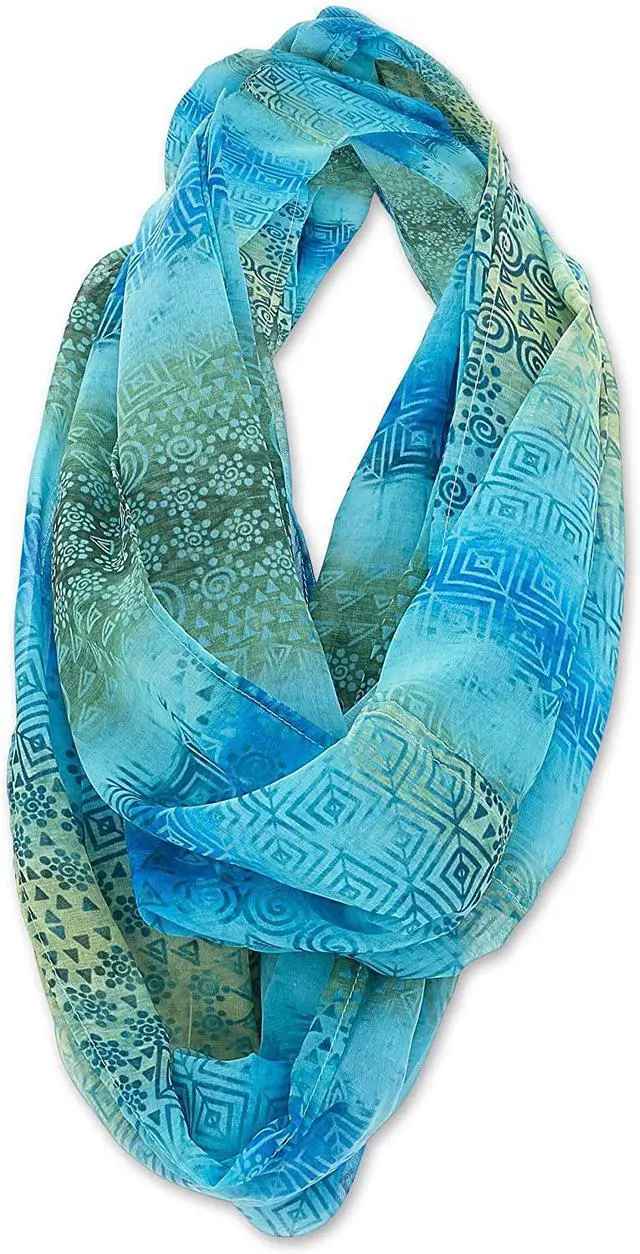 Main image of Laurel Burch Artistic Infinity Scarf Collection (All Over Geo Turquoise)