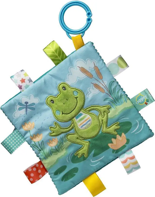 Main image of Taggies Crinkle Me Activity Toy w/ Squeaker and Tags, 6 in, Green Peepers Frog