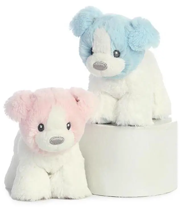 Alt view image 2 of 2 - Ebba Plush My First Puppy Blue Boy Polka Dots Animal Rattle 4.5" Tall Standing