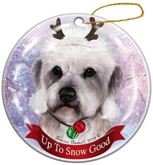 Main image of Holiday Pet Gifts Dandie Dinmont Pepper Dog Porcelain Christmas Ornament
