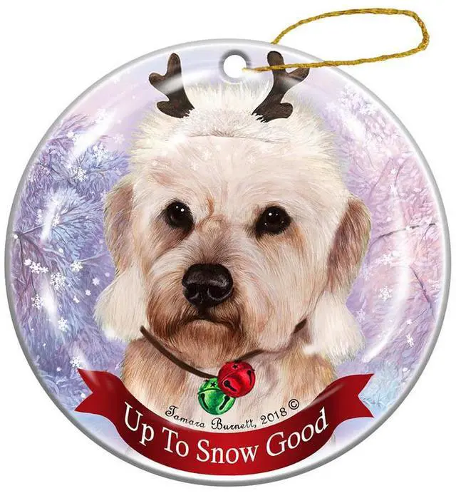 Main image of Holiday Pet Gifts Dandie Dinmont Mustard Dog Porcelain Christmas Ornament
