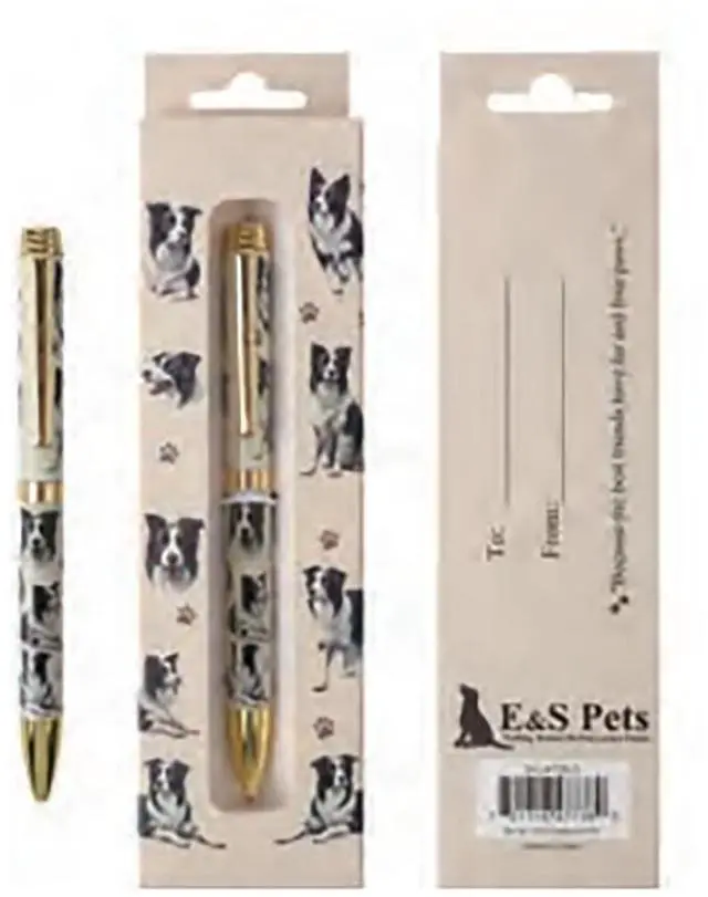 Main image of E&S Pets Refillable Ball Point Pen in Gift Box, Border Collie Dog