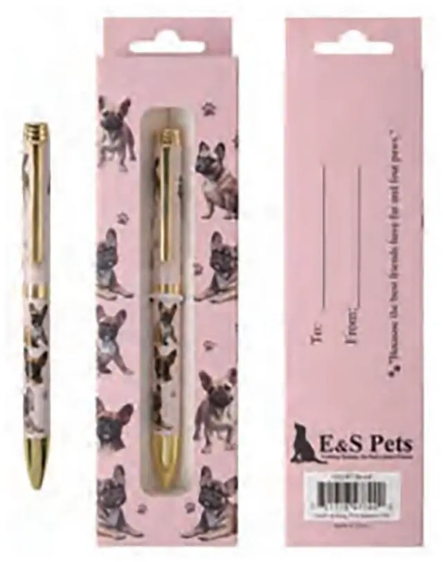 Main image of E&S Pets Refillable Ball Point Pen in Gift Box, French Bulldog Pink Pen