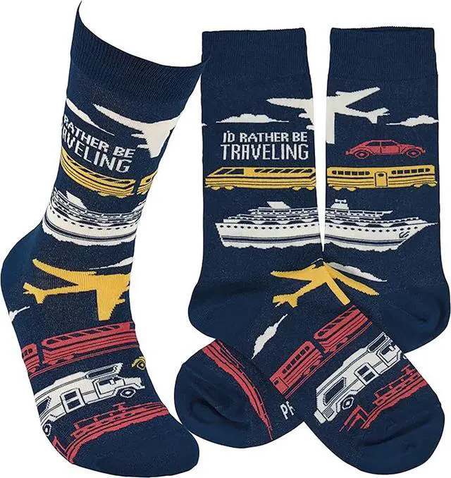 Main image of Primitives by Kathy - I'd Rather Be Traveling Unisex Socks, One Size