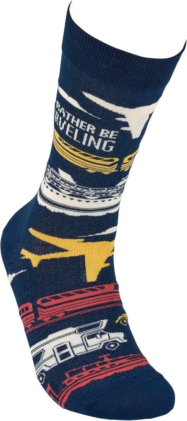 Alt view image 3 of 4 - Primitives by Kathy - I'd Rather Be Traveling Unisex Socks, One Size