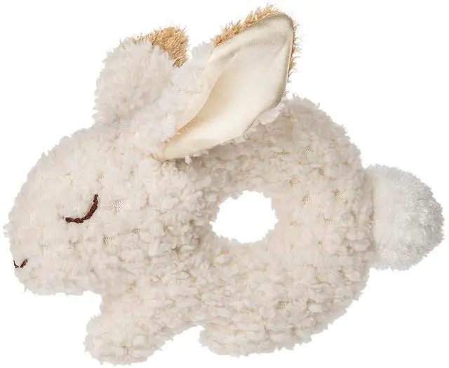 Main image of Mary Meyer Plush Stuffed Animal Oatmeal Cream Bunny Soft Ring Rattle, 7"