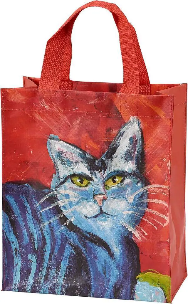 Alt view image 2 of 2 - Primitives by Kathy Daily Tote - Colorful Blue Cats, 8.75" x 10.25" x 4.75"