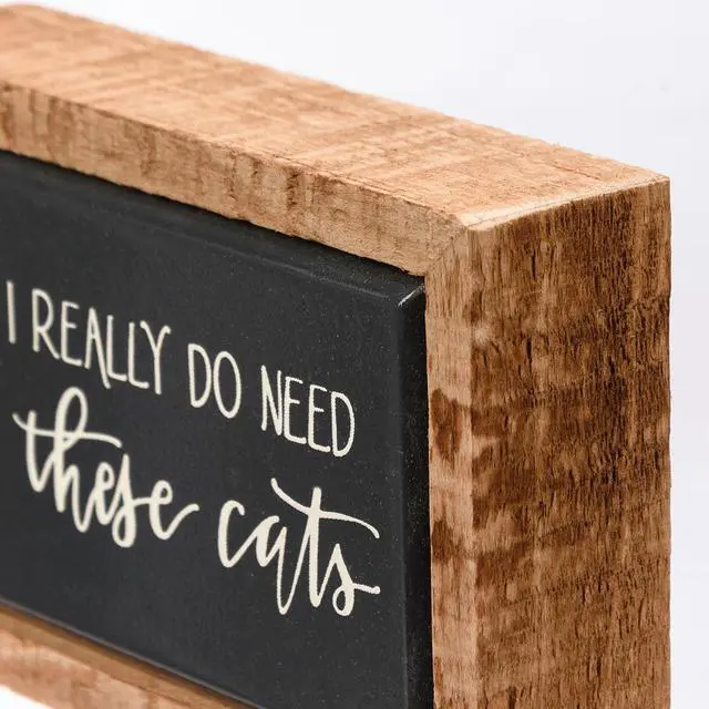 Alt view image 3 of 4 - Primitives by Kathy 113333 I Really Do Need All These Cats Mini Box Sign, 4"