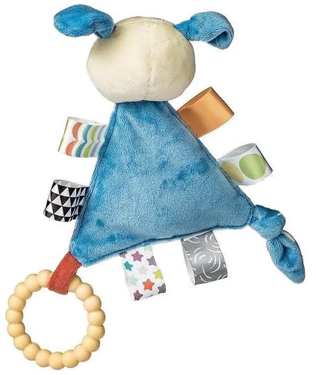 Alt view image 3 of 3 - Taggies Teether Baby Rattle Triangle Activity Toy w/ Sensory Tags, 6", Puppy