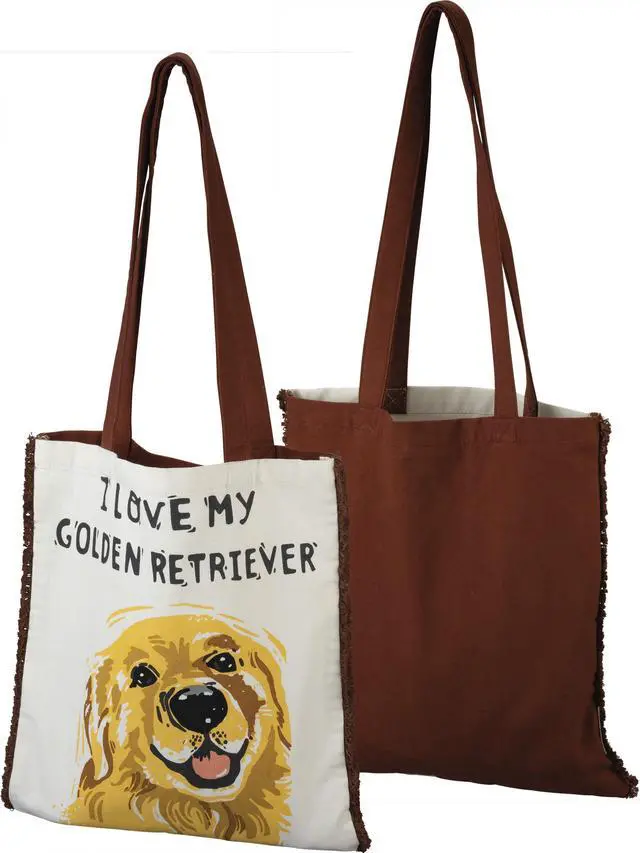 Main image of Primitives By Kathy Market Shopping Tote - I Love My Golden Retriever
